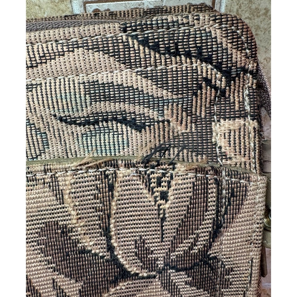 1980s Briefcase Beige Floral Tapestry Carry Case Retro Style - Picture 7 of 11